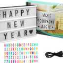 Aoutrow Cinema Light Box Personalized Neon Signs, Warm White LEDs Lightbox with Letters, Numbers, Symbols