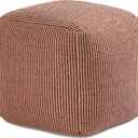 Anji Mountain Pouf Ottoman Foot Rest, Handmade Ottoman Pouf, Comfortable Foot Stool, Decorative Floor Seating for Living Room Decor, Bedroom & Home Dcor Accent - Teak