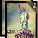 100% Solid Wood 9x11 Picture Frame Set of 2, Black Frame for 9 x 11 Inch Picture Poster Photo, Light Weight 9 by 11 HQ Matte Black Frame for Wall - 2 Pack/Black/9"x11"