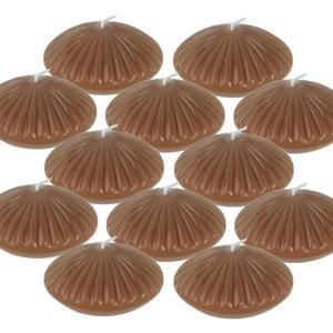10 Hour Brown Floating Candles Large 3"Unscented Romantic Tealight Ribbed Candles for Cylinder Vases,Centerpieces at Wedding, Party,Holidays,Fall Decor,Set of 12