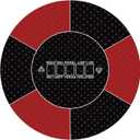 Texas Hold'em Poker Mat Water Repellent Portable Round Poker Table Top with Art Deco Layout Print Smooth Surface for Poker Games, Blackjack, Casin (Dia 31", Red&black in 31")