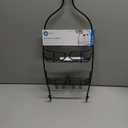 iDesign Neo Shower, Medium Metal Storage, Hanging Bathroom Caddy with 3 Shelves, 6 Hooks and 2 Suction Cups, Silver, Steel, One Size