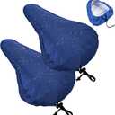 2 Pcs Bike Seat Rain Cover Bicycle Seat Cover Waterproof Blue Bike Seats Cushion Covers with Elastic Outdoor for Bicycles E-Bikes Unisex