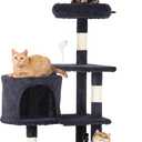 FDW | 36" Cat Tree Tower | Dark Gray | Multi-Level Indoor Activity Center with Sisal Scratching Posts, Condos, Plush Perches, Hanging Cat Toys | Sturdy, Easy to Assemble | for Kittens & Adult Cats