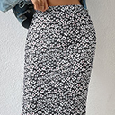 Milumia Women's Ditsy Floral Mesh Split Hem Long Skirt High Waisted Boho Midi Skirts XL