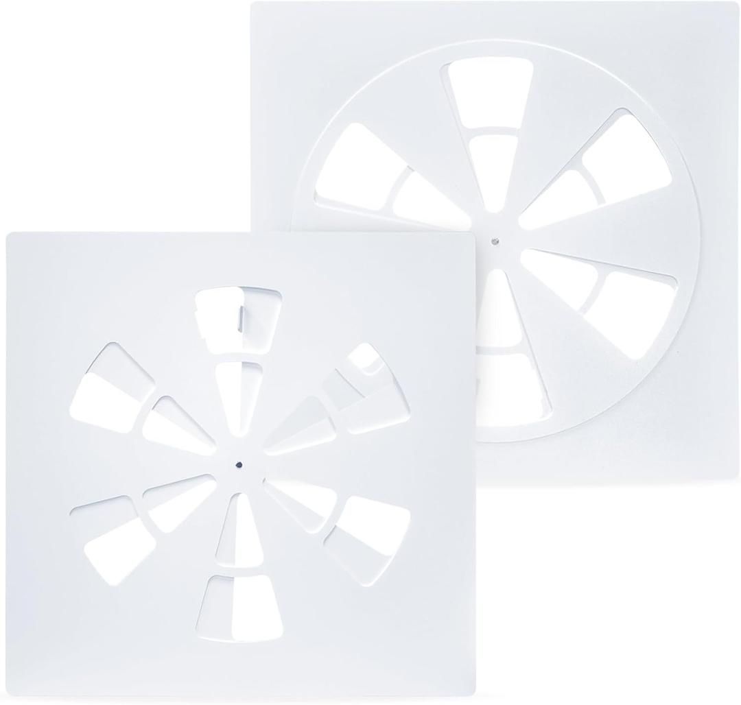 24" x 24" Adjustable Ceiling Vent Cover Air Conditioning Vent Deflector Fits 24"x24" Flat Office Ceiling Vents and HVAC or Heat Air Deflector for Office Home & Commercial-Non-Magnetic (2PCS)