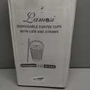Lamosi 8 oz Disposable Coffee Cups with Lids, 50 Pack Insulated Hot Cups To Go Paper Coffee Cups with Lids and Straws, Corrugated Ripple Wall Cup for Hot Drink, Office, Coffee Bar (Champagne)