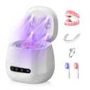 Upgraded 2026 Ultrasonic Retainer Cleaner Machine, 45kHz Ultrasonic Denture Cleaner with 3-Timer Modes (3/5/10 Min), Suitable for Dentures, Night Guards, Aligners, Brushes, Jewelry-150ml Capacity