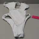 HYPERFIRE Women's Sexy Criss Cross Halter Bathing Suit Cut Out Backless Monokini Swimsuits One Piece (White)