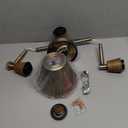 FEMILA Antique Brass Bathroom Vanity Light, 3-Lights Industrial Modern Wall Sconce Bathroom Lighting, Hammered Metal Shade Finish, 4FG59B-3W BG (22")