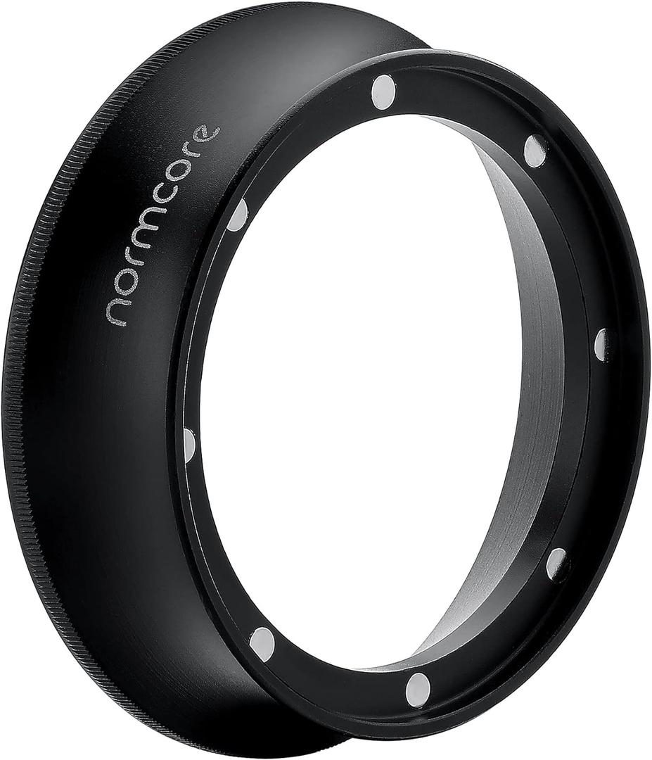 Normcore 54mm Magnetic Dosing Funnel V2 - Espresso Coffee Dosing Ring - 18mm Anodized Aluminum with 8 Neodymium Magnets Fits 54mm Breville Portafilter (Black)
