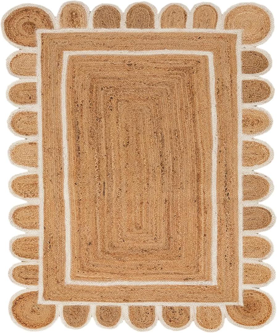 Scallop Jute with White Border (2X3 Feet)