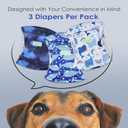 wegreeco Washable Dog Diapers - Washable Male Dog Belly Wrap - Pack of 3- (Whale, Large)
