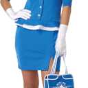 California Costumes Women's Retro Stewardess Adult (Medium, Blue)