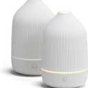 Essential Oil Diffuser, 2Pack, 100ml Aromatherapy Diffuser, Mini Ultrasonic Diffuser for Essential Oil, Home, Office, Cool Mist Humidifier with 7 Led Light, Auto Shut-Off, White