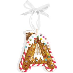 Christmas Letter Ornaments, Letter Ornaments for Xmas Tree,Hanging Christmas Ornament Gift for Mother Friends Sister Wife Grandma Women Men (Gingerbread Man)