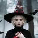 Witches Hat for Women - Halloween Witch Hats Witchy Cosplay Renaissance Masquerade Renfaire Costume for Adult