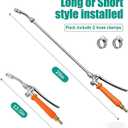 VANPET All Metal Replacement Sprayer Wand,1/4" & 3/8" & 1/2" Hose Fittings Sprayer Wand Replacement, Stainless Steel Sprayer Wand with Shut off Valve & 2 Hose Clamps (29 Inches Sprayer Wand)