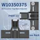 Upgraded W10350375 W10712395 Dishwasher Top Rack Adjuster Parts Replacement for Whirlpool Dishwasher Parts WDTA50SAHZ0 WDT730PAHZ0 WDT750SAHZ0 Rack Part, Compatible with 665 Dishwasher Top Rack