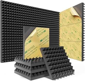 Sonicism Sound Proof Foam Panels for Walls 64 Pack Self-Adhesive 2"X12"X12"