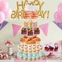 YestBuy Cupcake Stand, Acrylic Cupcake Tower Tree, 7 Tier Large Cupcake Holder for Pastry, Clear Cupcake Dispaly Stand for Party, Wedding, Baby Shower