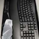 Wireless Keyboard and Mouse Combo, 2.4G Full Size Wave Keys Ergonomic Keyboard with Wrist Rest and 3-Level DPI Adjustable Wireless Ergonomic Mouse for Windows, Mac OS Desktop/Laptop/PC(Black)