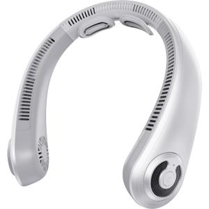 5000mAh Portable Neck Fan, [16H Long Lasting] Bladeless Personal Fan, 5 Speeds Wearable Fan for Neck, Ultra Quiet Rechargeable Cooling Fan for Travel, Outdoor, Hot Flashes, Golf, Office, Medium