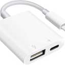 SUNTRSI USB Camera Adapter with Charging Port, Portable USB Female OTG Adapter Suitable for iPhone iPad, Plug and Play USB Adapter for iPad Support Card Reader