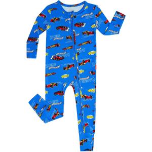 Bamboo Viscose Baby Footless Pajamas Soft Newborn Sleepers | 2-Way Zipper Pjs, Fold-Over Mittens Cuffs, Long Sleeve Baby Romper, Breathable Infant Outfits, Tagless Comfort, Skin-Friendly (Blue)