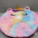 Heritage Kids Rainbow Unicorn Figural Faux Fur 23" Folding SaucerChair, Ages 3+