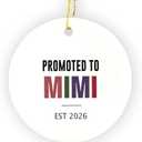 FUGWN Mimi Ornament, New First Time Grandma Gifts Hanging Ornaments for Christmas Tree Party Holiday Decorations, Promoted to Mimi 2026 Decorative Ornaments Keepsake