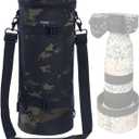 ZZQ&CCF Camera Lens Pouch Case for Sony FE 400-800mm f/6.3-8 G OSS Super-Telephoto Zoom Lens, Water Resistant Lens Travel Protective Bag with Shoulder Strap, Shockproof Interior # Black Camo