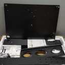 TAVR Universal Floor TV Stand Base for 32-75 Inch TVs up to 110 Lbs with Swivel Height Adjustable Mount, Black Tempered Glass Base for Media Storage and Space Saving