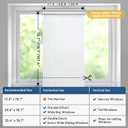 rabbitgoo Window Privacy Film, Frosted Glass Privacy Film, Window Frosting Cling for Glass, Non Adhesive Static Cling Front Door Covring, Anti-UV Reeded Blinds Sticker, Striped Pattern, 35.4" x 78.7"