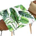 NYRTHUS Spandex Stretch Tablecloth Tropical Hawaii Leaves Palm Tree Pattern Fit for Square Table 24"x24",Folding Table Covers for Indoor Outdoor Events Style156