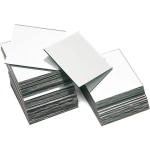Bright Creations Mirror Art Tiles - 3 in, Silver, 50 Pack - Adhesive Mirror Mosaic Tiles for DIY Crafts & Stick-On Wall Decor