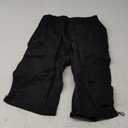 Men's Capri Long Elastic Cargo Shorts Below Knee Shorts 3/4 Cotton Cargo Casual Shorts with Multi-Pockets Men's 32, Black