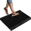 Matace 23.6x15.7 Heavy Duty Aluminum Outdoor Doormat, 100% Nylon Brush, All-Season, All-Weather, Waterproof, Non-Slip, Noiseless, Front Door, Porch, Garage, Mud Room, Patio Entrance Door Mat, Black (1'4" x 1'11" (Rectangular))