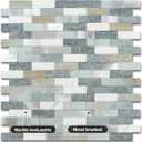 BeNice Peel and Stick Backsplash for Kitchen Mosaic Bathroom Marble Shower Tile Stickers Waterproof(10sheets,Blue Gray)