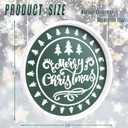 Christmas Wood Decorative Ottoman Tray for Coffee Table Kitchen Counter, Living Room, Round Handcrafted Green Wooden Serving Tray for Table Centerpiece (12")