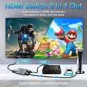4K 120Hz HDMI Switch, 8K 60Hz HDMI 2.1 Bi-Directional 2-in-1/1-in-2 Switcher Splitter, Aluminum HDMI Selector 48Gbps High Resolution Switch Capable for Gaming, PS5, Xbox, HDR10, Dolby Vision