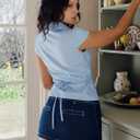 Princess Polly Arianwyn Short Sleeve Shirt (Blue, S)