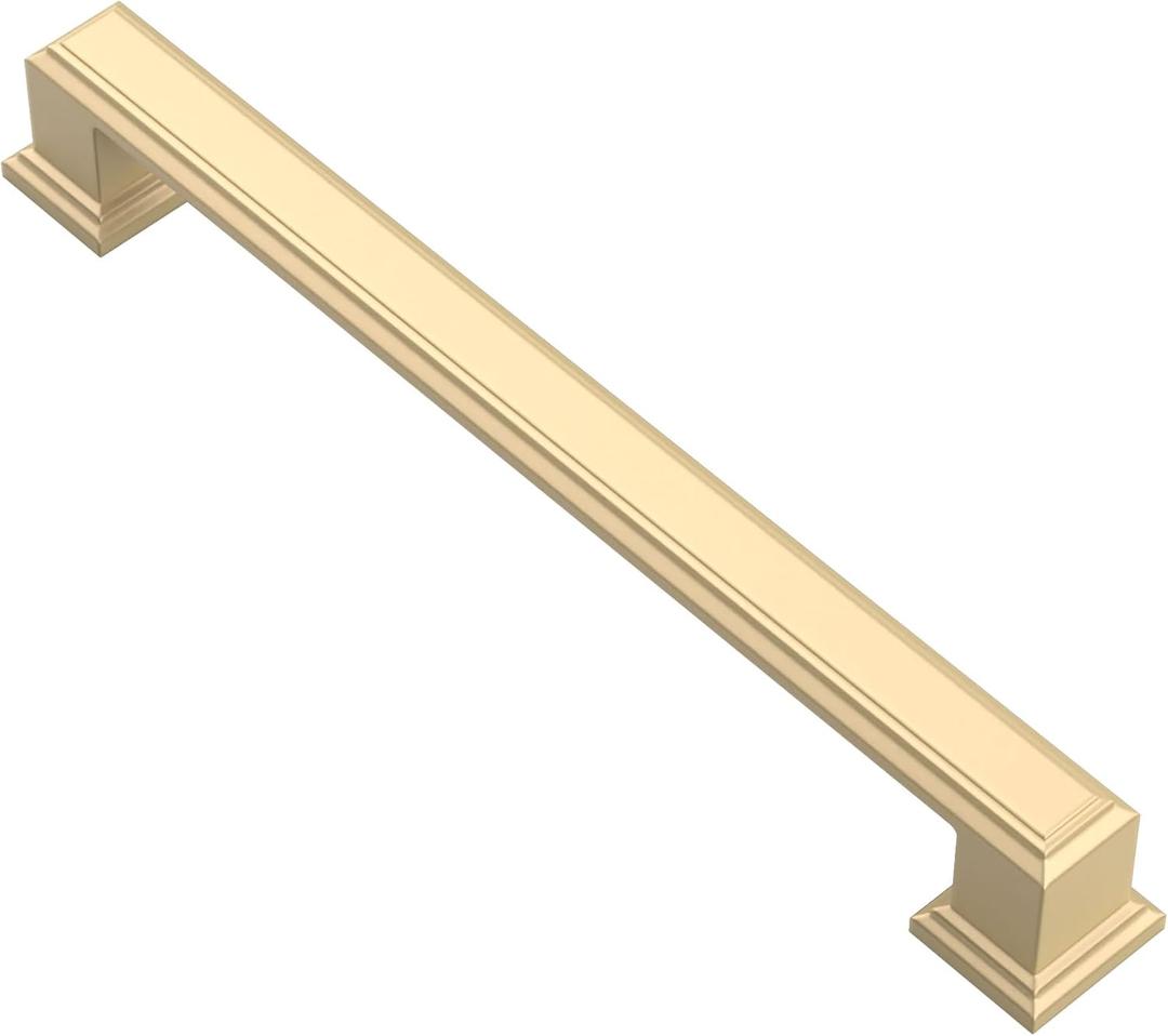 Alzassbg 6 Pack Matt Gold Cabinet Pulls, 6-1/4 Inch(160mm) Hole Center Cabinet Handles Kitchen Pulls for Cabinets and Drawer AL3071MGP
