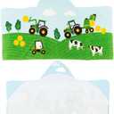 John Deere Tractor Farm Kids Super Soft Bath/Pool/Beach Soft Cotton Terry Hooded Towel Wrap, 24 in x 50 in, (Officially Licensed Product) by Franco