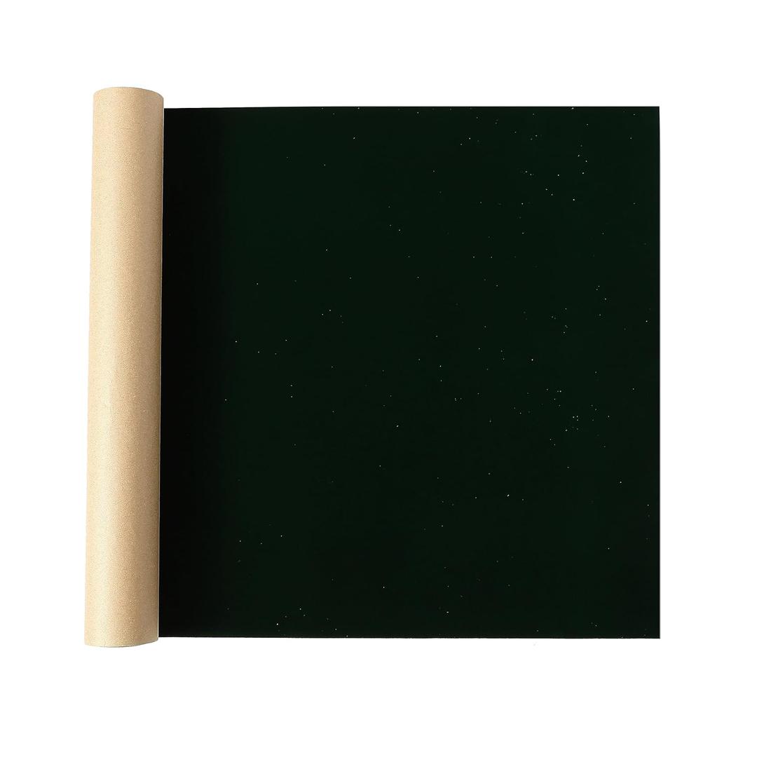 SANSAM Self-Adhesive Flannel Fabric - 17.2''x60'' Roll Soft Dark Green Adhesive Velvet Flocking Liner for Drawer, Cabinet,Shelves,Jewelry Box, Felt Repair Patch for Clothing, Furniture