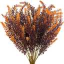 TURNMEON 10 Bundles Artificial Fall Flowers for Outdoors Fall Decorations
UV Resistant Artificial Lavender Plastic Flowers Faux Fall Plants Fake Mums Autumn Thanksgiving Decor Porch Home Garden