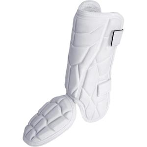 Batter’s Baseball Leg Guard, Youth Shin and Foot Shield for Batting, Baseball Ankle Guard with Adjustable Straps, Suitable for Both Right and Left Feet, White