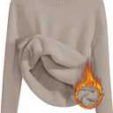 ZESICA Women's Fleece Sherpa Lined Sweater 2026 Winter Thermal Shirts Long Sleeve Mock Neck Slim Fitted Pullover Tops (Medium)