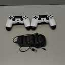 AROEVEIB 2 Pack Controller with Charger Dock for PS4 Wireless Game Controller, with LED Charging Dock Station, 2 USB Cable (Black White)