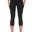 THE GYM PEOPLE Thick High Waist Capris Yoga Pants with Pockets, Tummy Control Workout Running Yoga Leggings for Women, XL